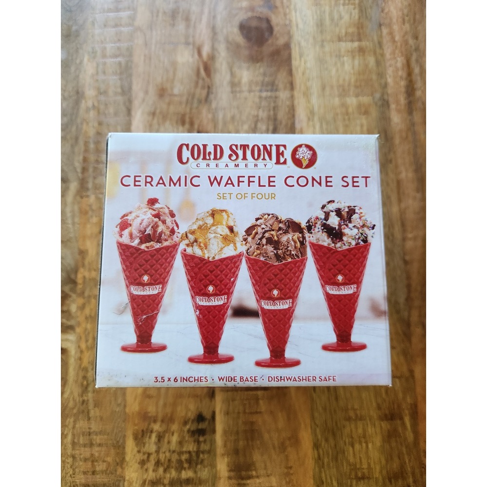 Cold Stone Creamery Ceramic Waffle Cone Set of 4